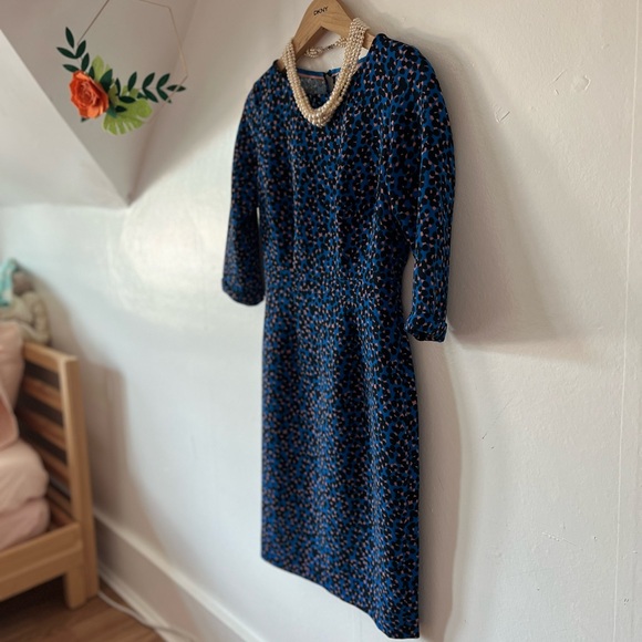 🎈Host Pick🎈EUC Boden tea dress 2P retro print waistband knee length 1/2 sleeve - Picture 2 of 15